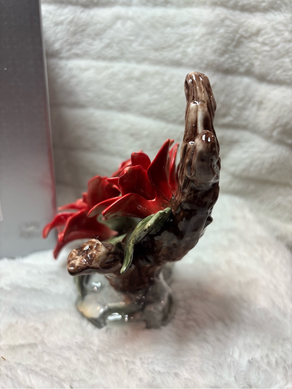 Always & Forever Underglazed Christmas Porcelain Poinsetta Figurine - Picture 3 of 6